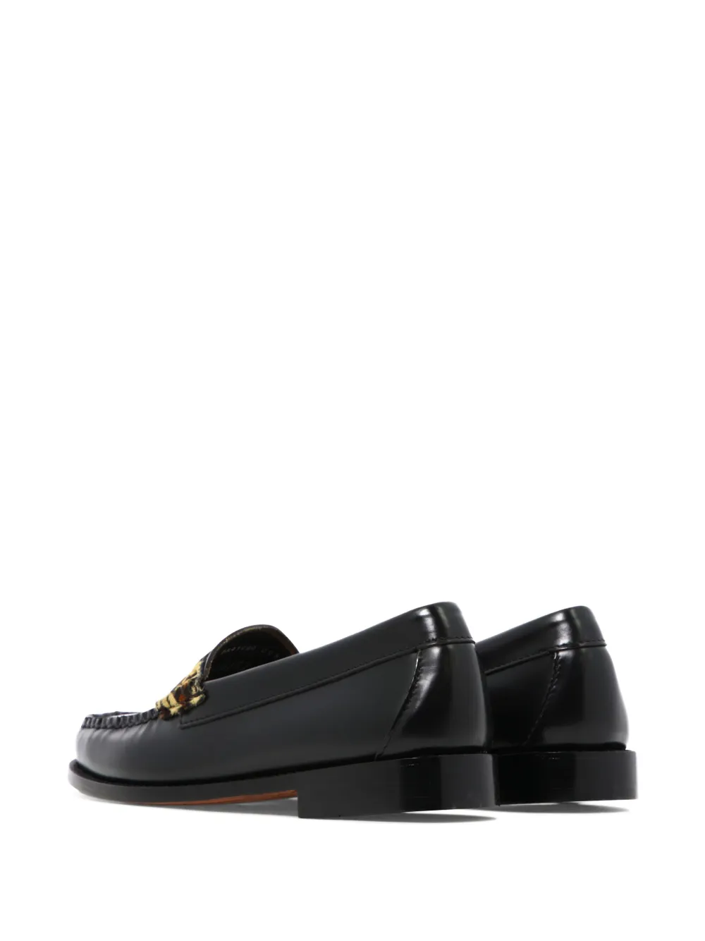 G.H. Bass & Co. Loafers met luipaardprint en bandje Zwart