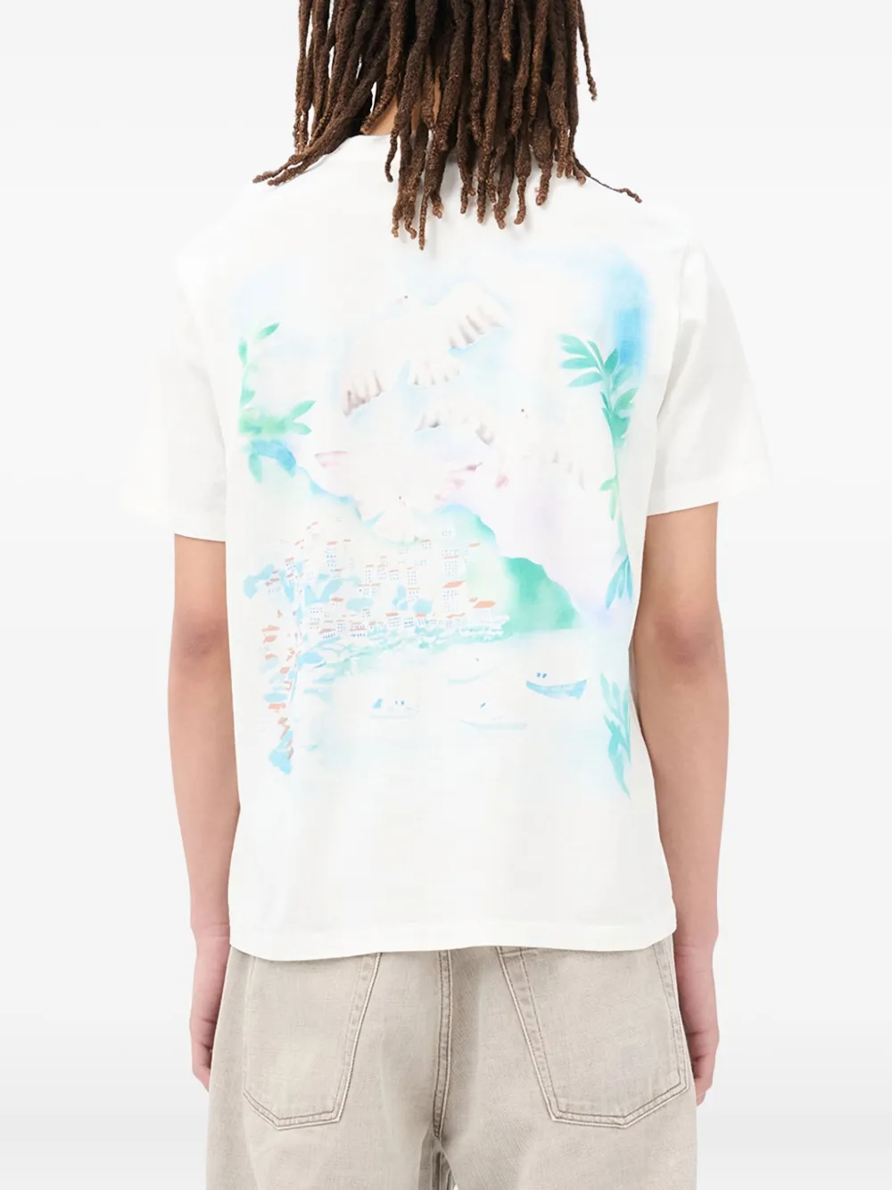 OUR LEGACY T-shirt met Sea View-print Wit