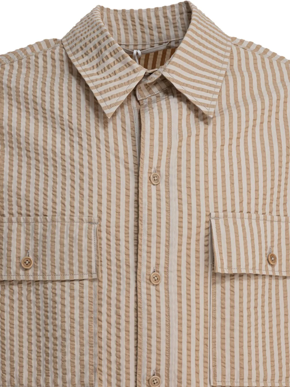 Kaptain Sunshine Safari gestreept shirtjack Beige