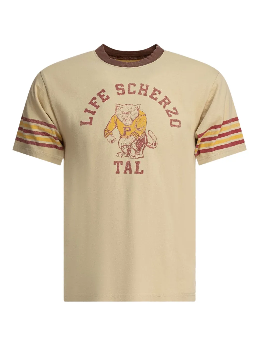 KAPITAL graphic striped-sleeve T-shirt | Neutrals | Image 1