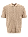 BEAMS PLUS mesh-knit zip polo shirt - Neutrals