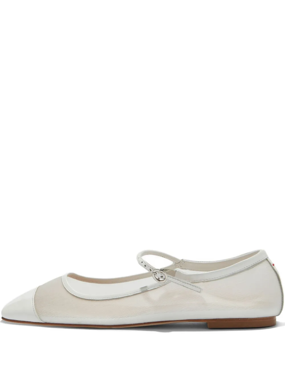 Aeyde Uma leather mesh ballet flats Wit