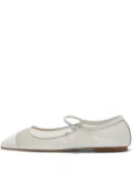 Aeyde Uma leather mesh ballet flats - White