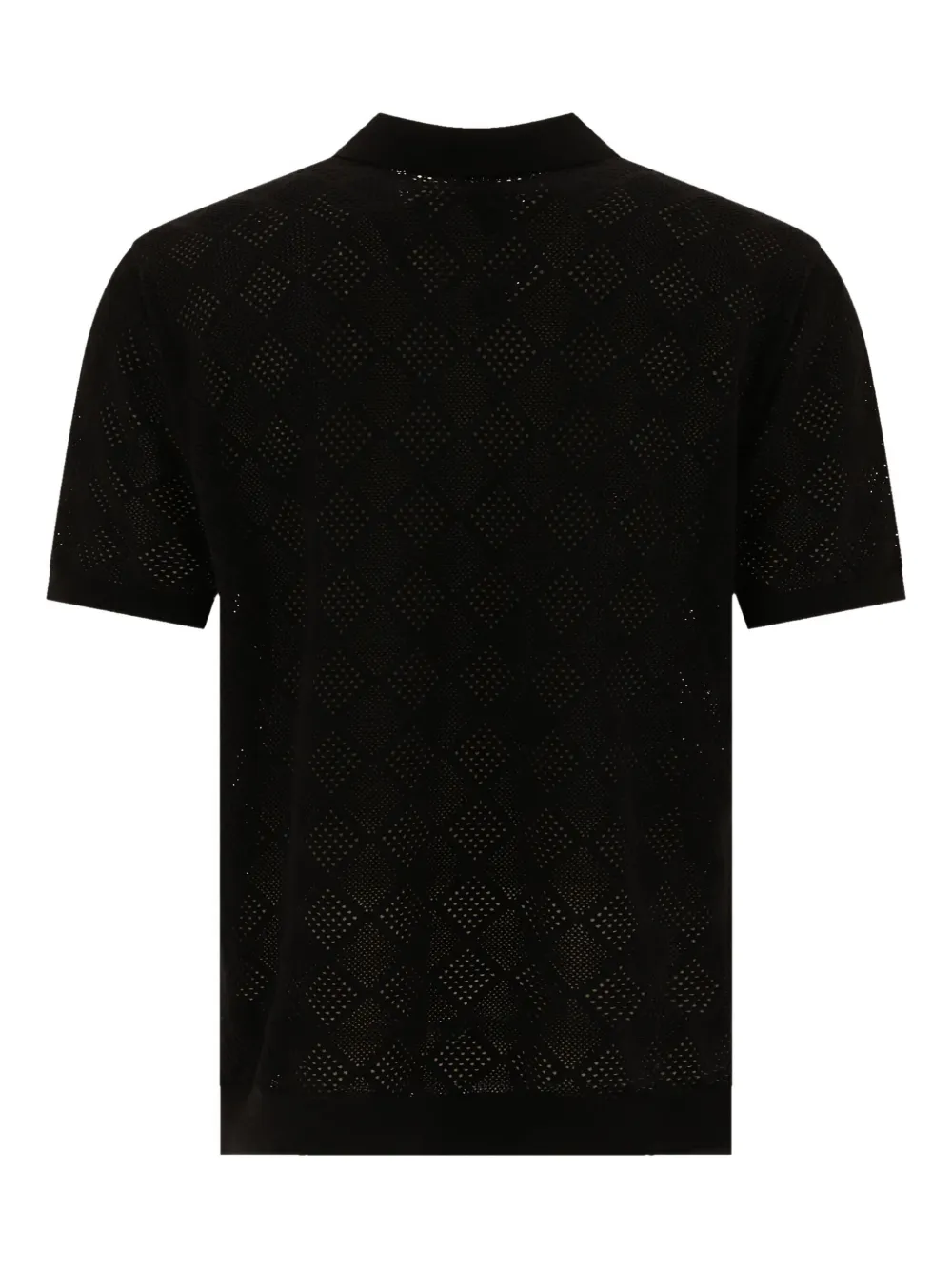 BEAMS PLUS zip-front mesh polo shirt - Zwart