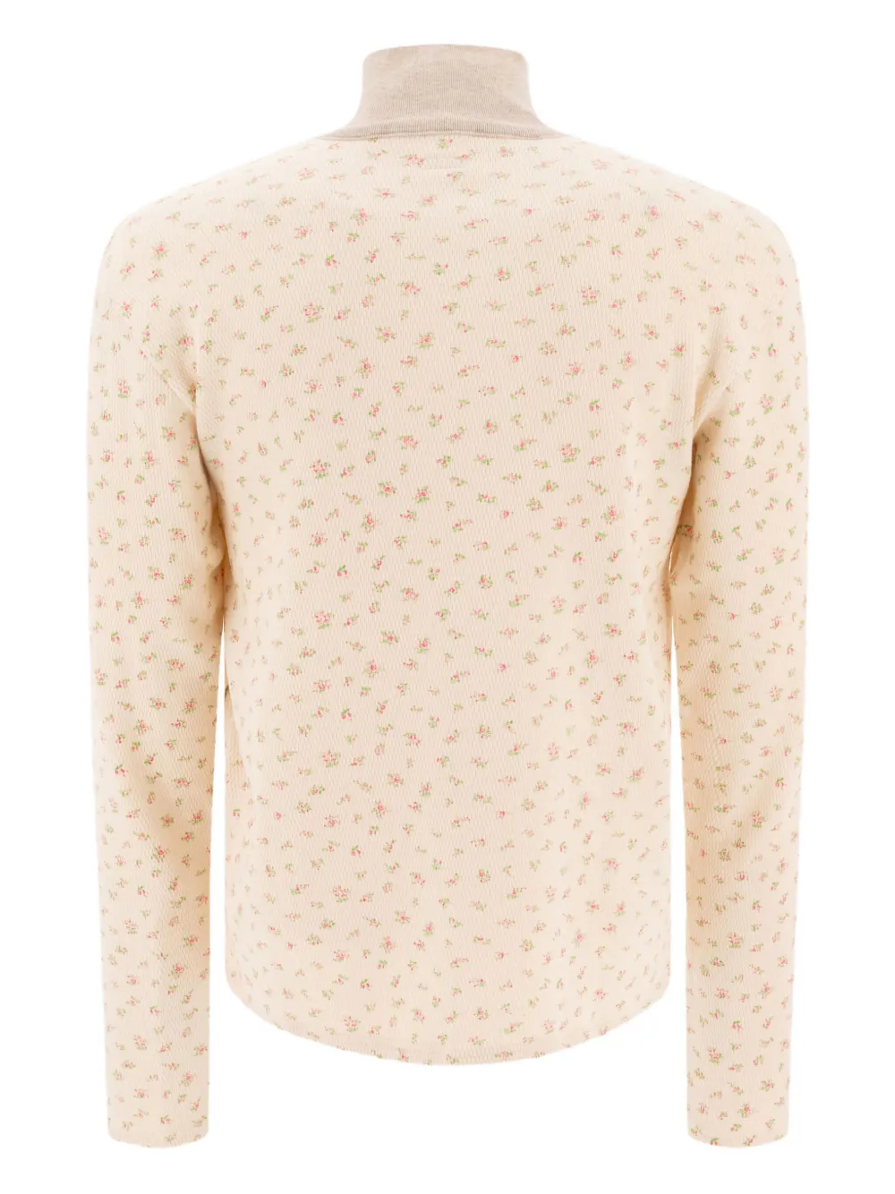 KAPITAL Trui met bloemenprint en halve rits - Roze
