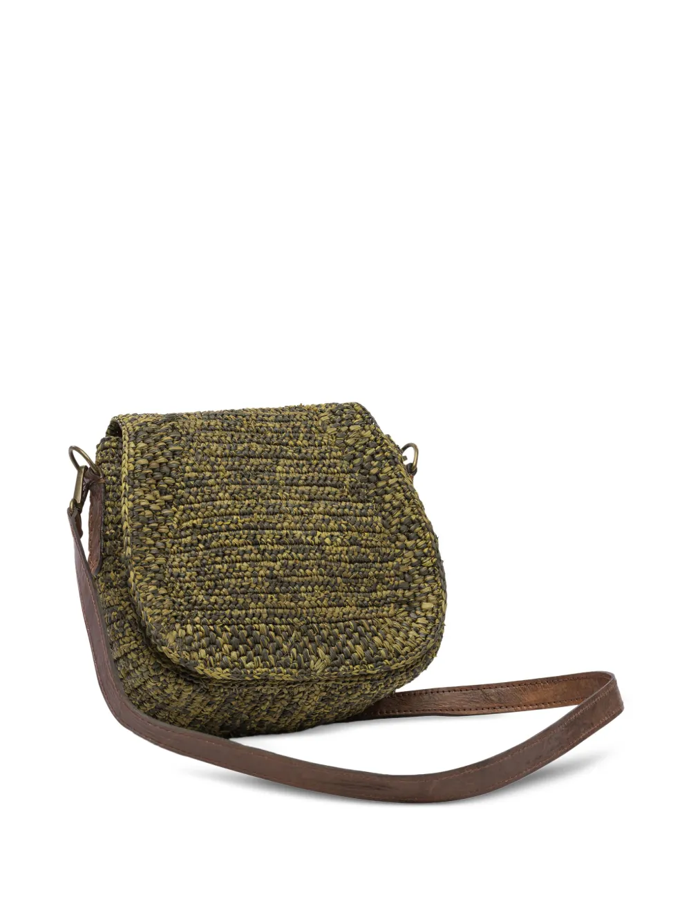 IBELIV raffia-crochet cross bag Groen
