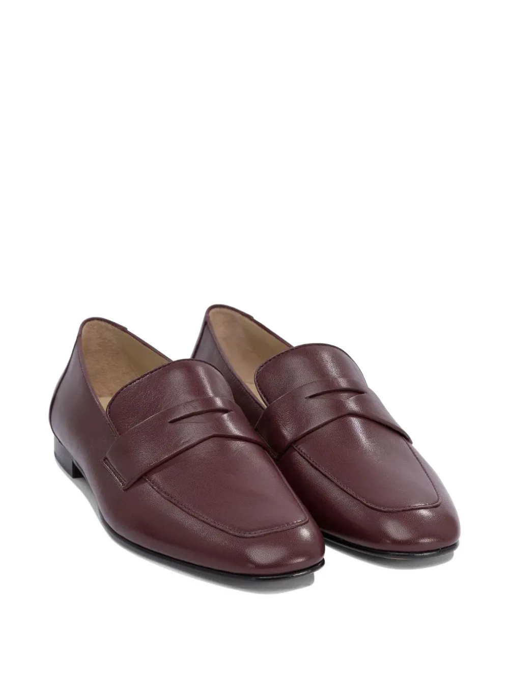 Le Monde Beryl Leren loafers Bruin