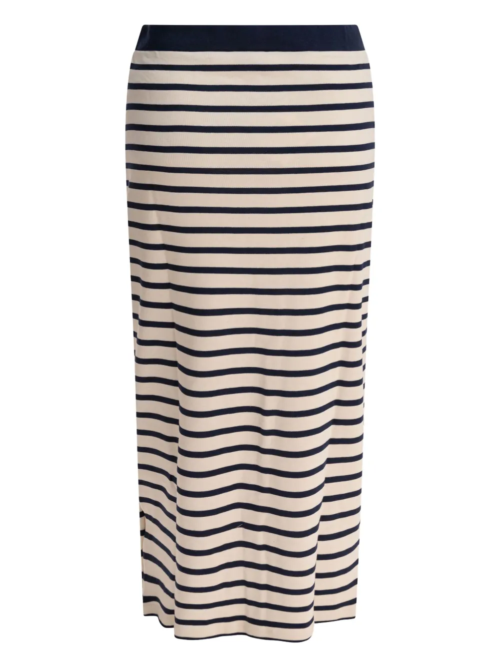 Ines De La Fressange striped-pattern midi skirt - Blauw