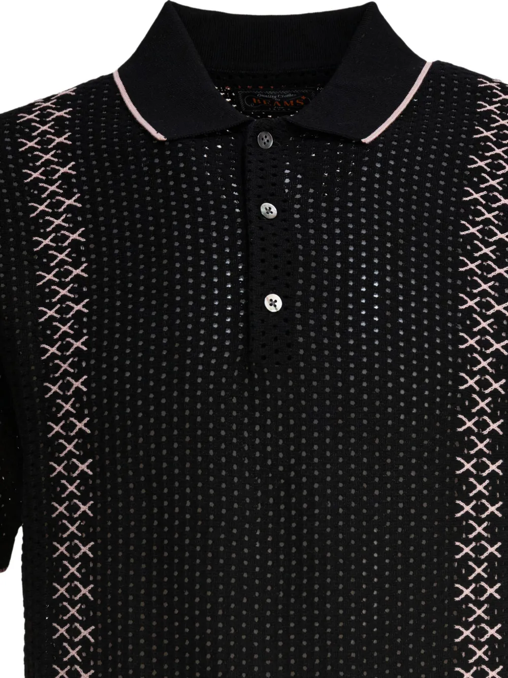 BEAMS PLUS Gebreid poloshirt Zwart
