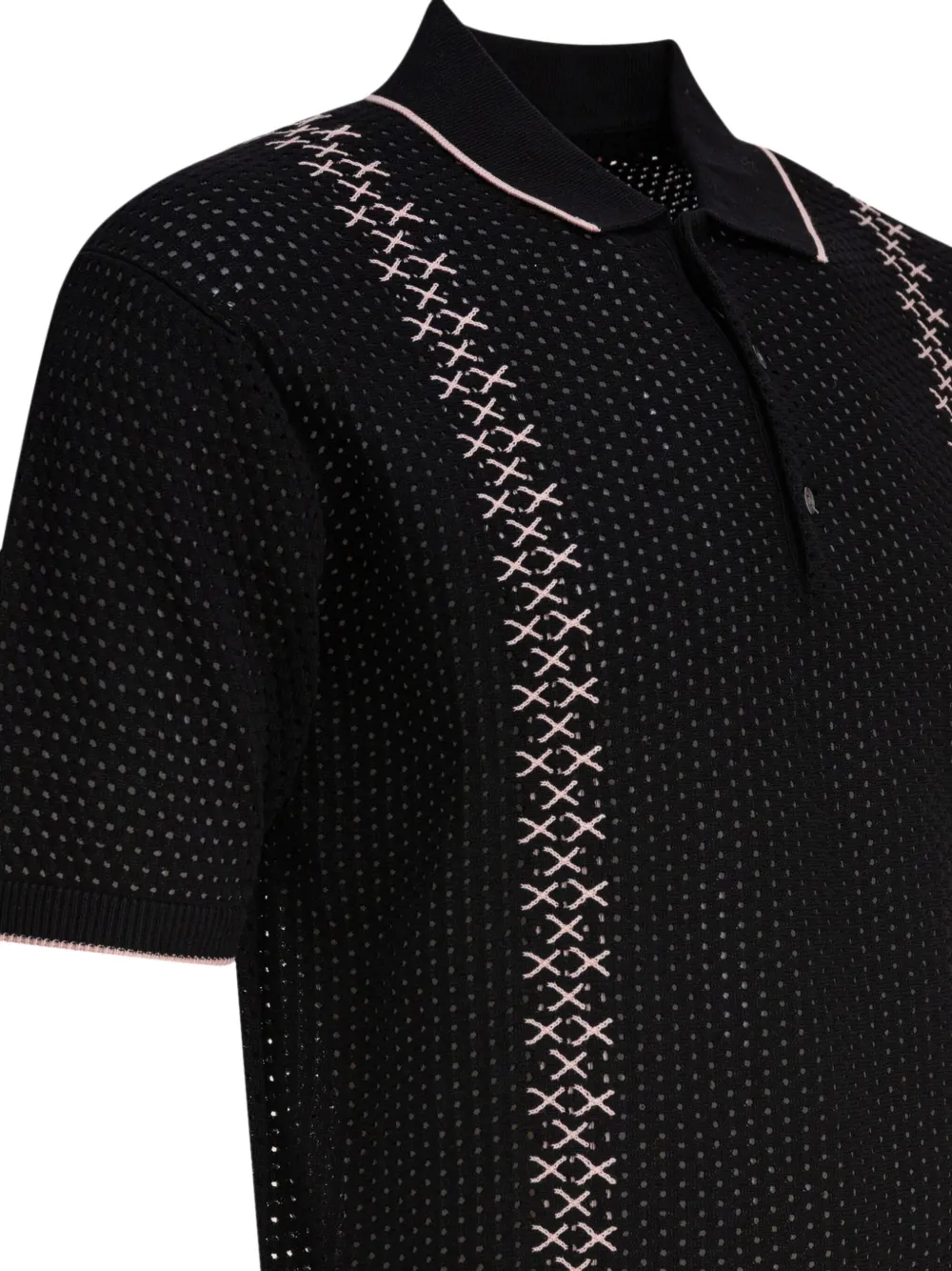 BEAMS PLUS Gebreid poloshirt Zwart