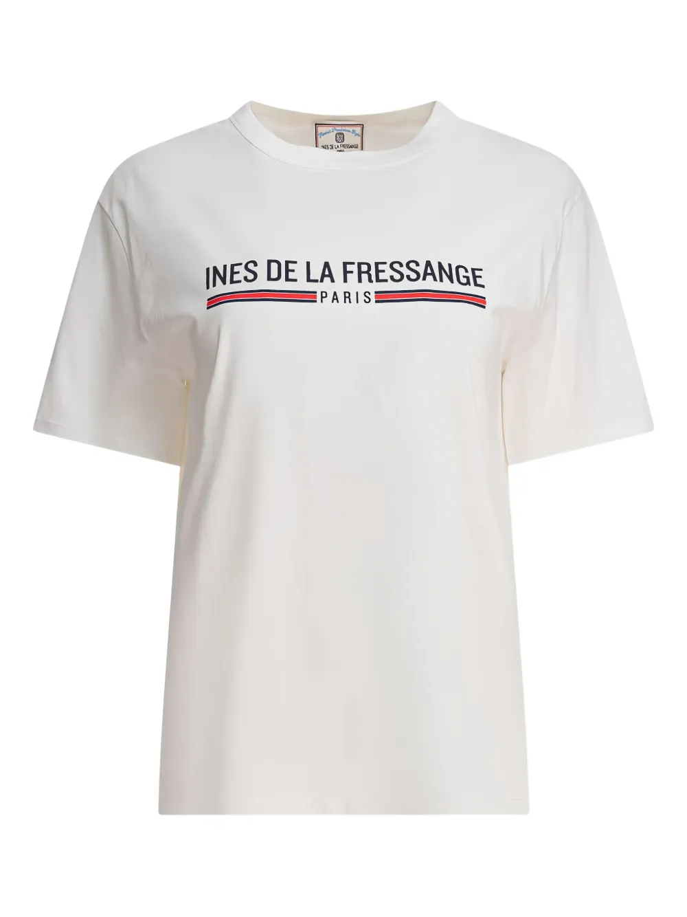 Ines De La Fressange logo-print cotton T-shirt | Neutrals | Image 1