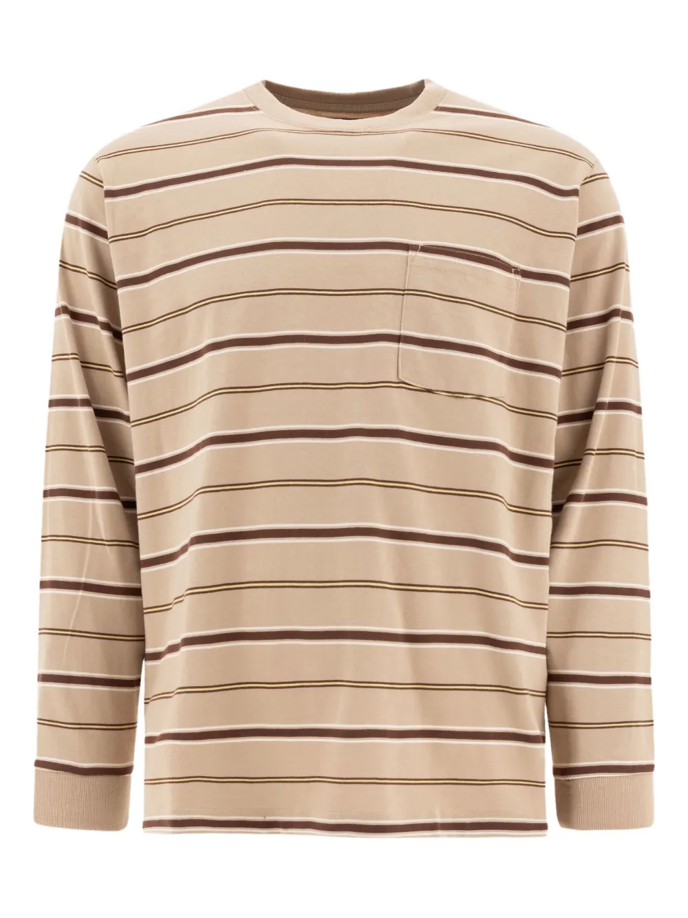 BEAMS PLUS Gestreept T-shirt met lange mouwen Beige