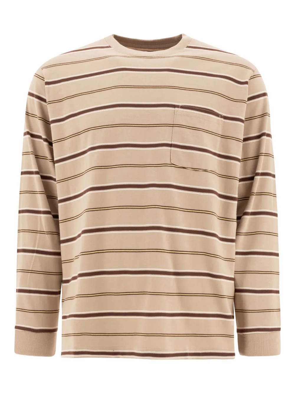 BEAMS PLUS Gestreept T-shirt met lange mouwen Beige