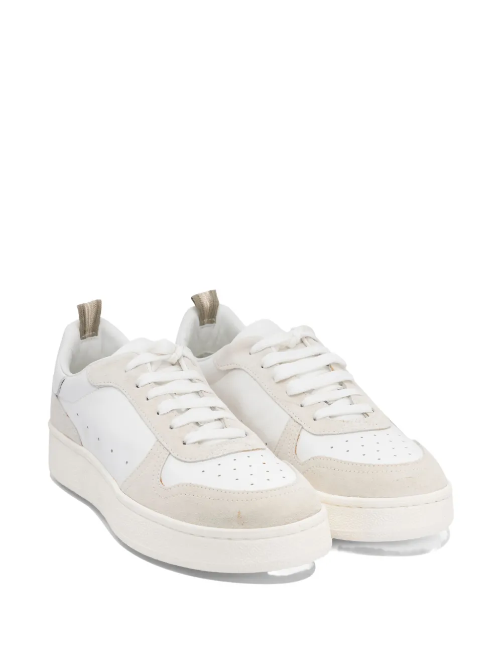 Officine Creative perforated suede leather trainers - Wit
