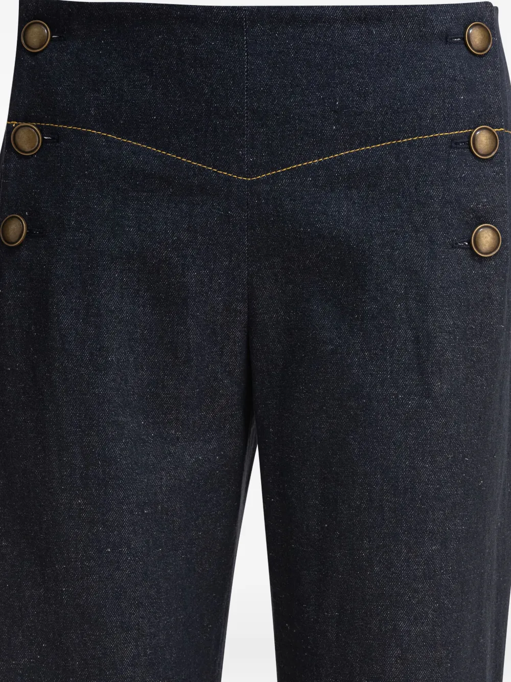 Ines De La Fressange High-waist broek met knoopdetails Blauw