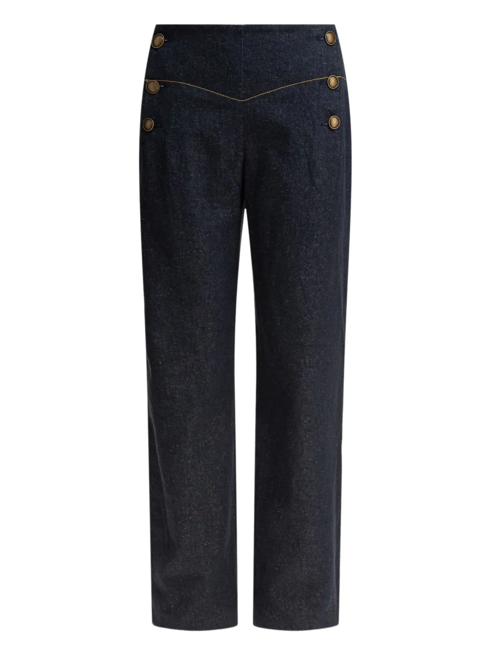 Ines De La Fressange button-detailed high-waisted trousers | Blue | Image 1