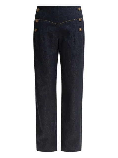 Ines De La Fressange button-detailed high-waisted trousers
