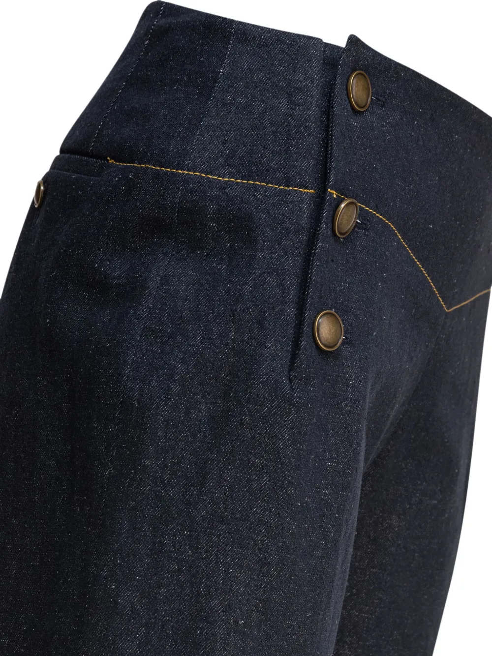 Ines De La Fressange High-waist broek met knoopdetails Blauw