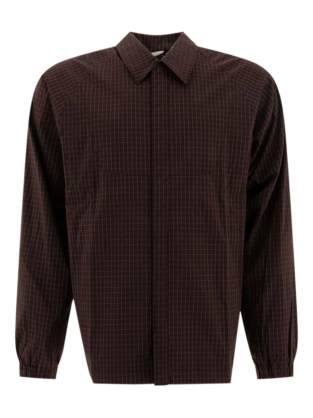GR10K grid-pattern shirt | Brown | Image 1