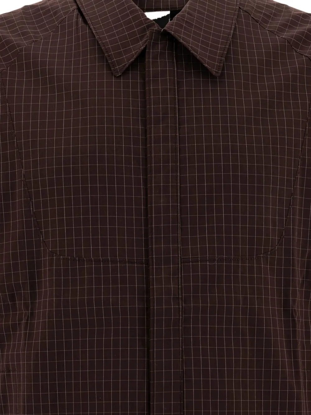 Gr10k Grid-pattern Shirt In Brown