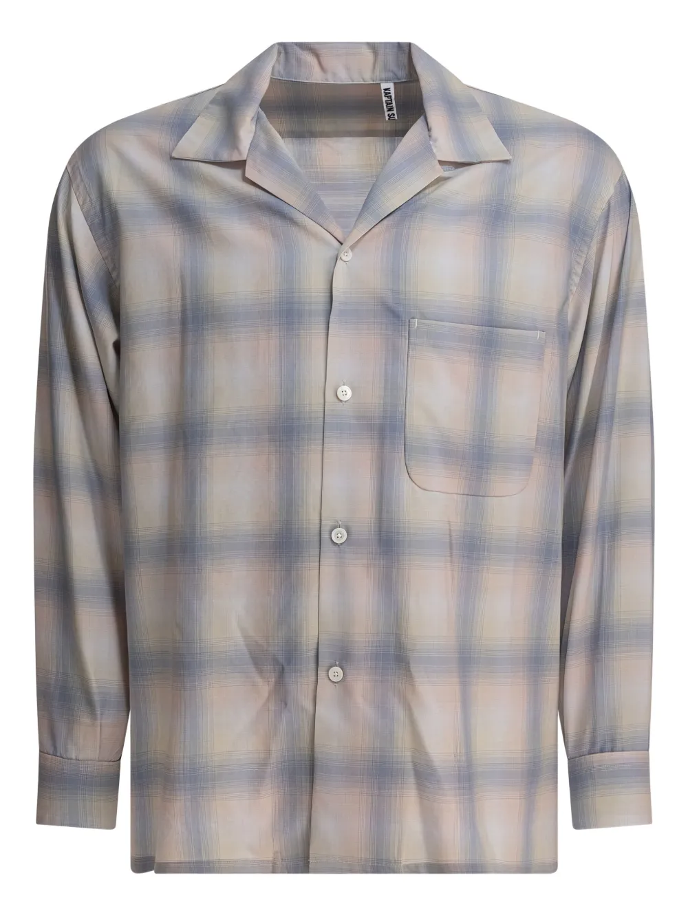 revere-collar checked shirt