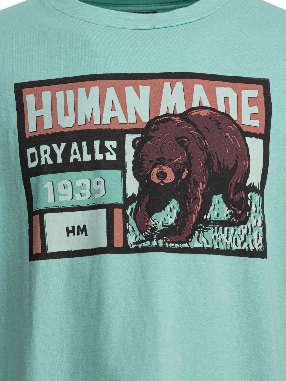 Human Made bear-graphic long-sleeve T-shirt Groen