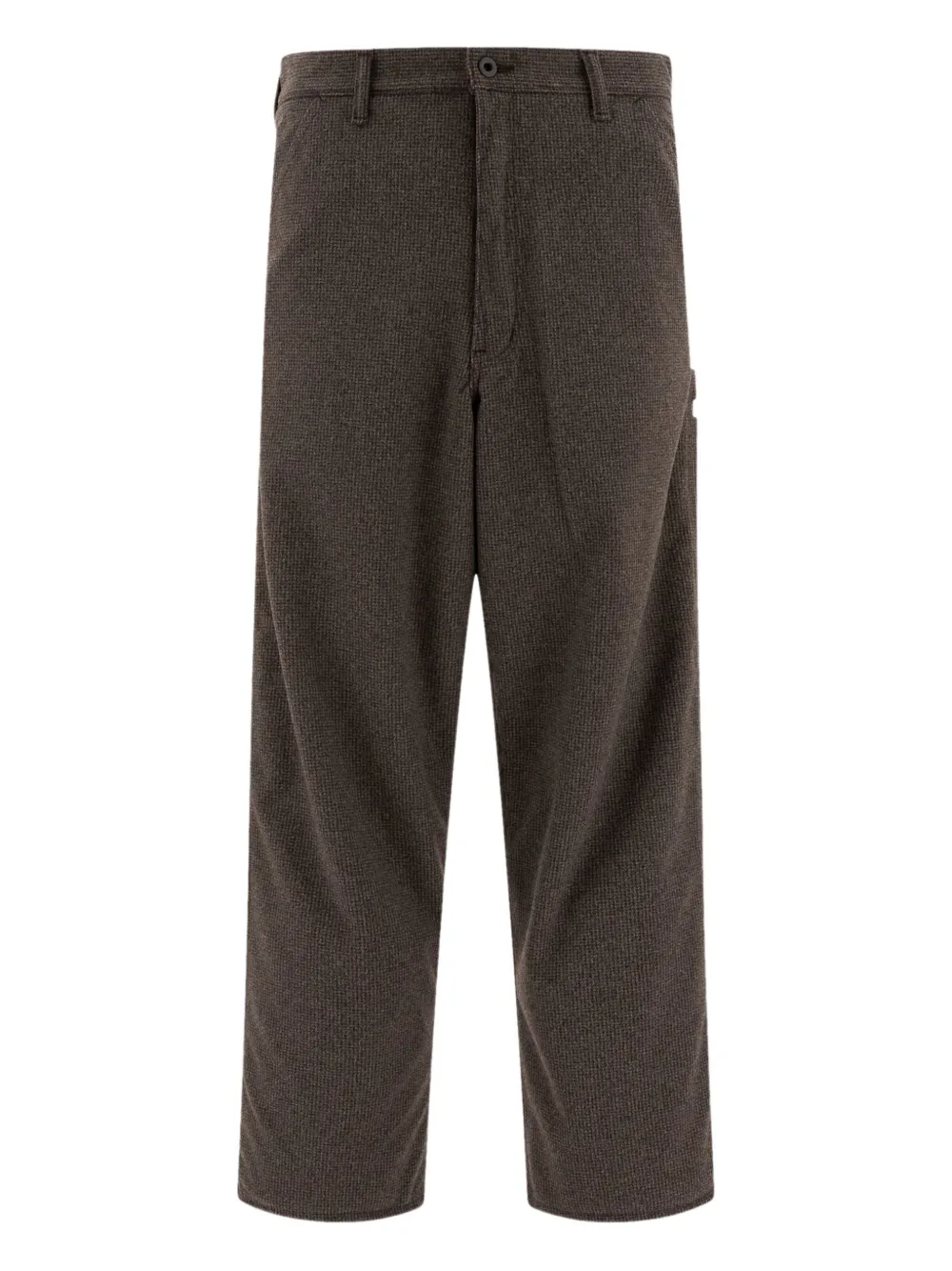 Orslow Houndstooth Hammer-loop Trousers In Brown