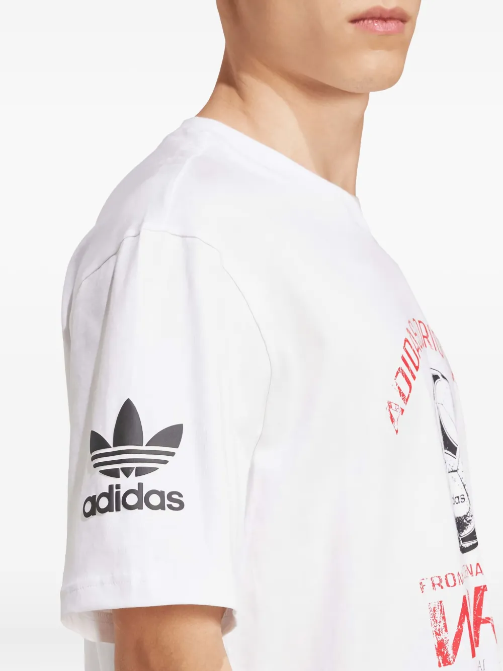 adidas 90s voetbalshirt met grafische print Wit