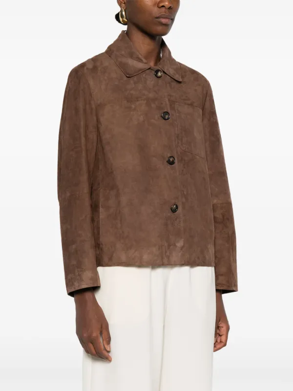 S Max Mara Leather Jacket Brown FARFETCH PH