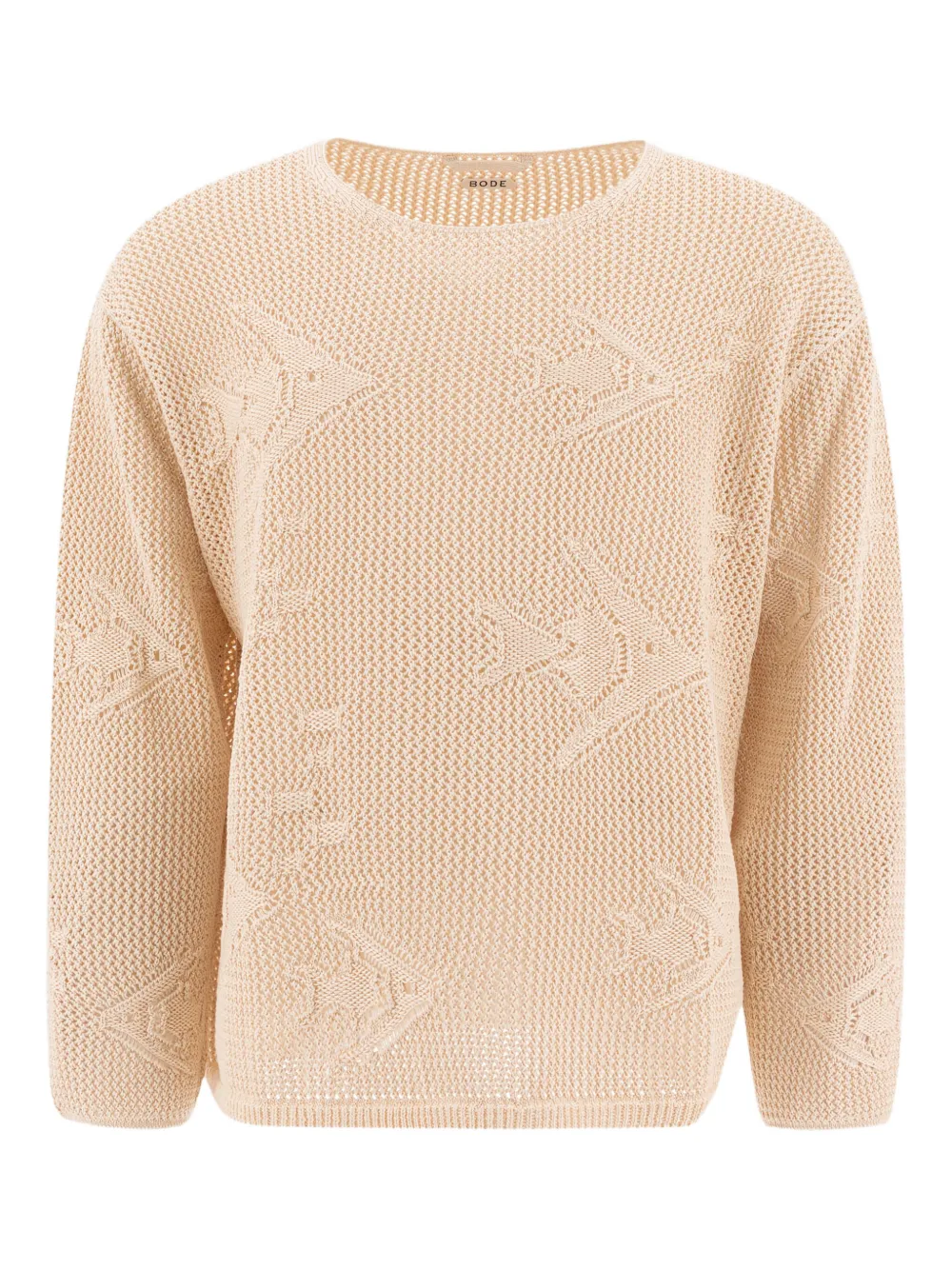 BODE Angel Fish cotton sweater Beige