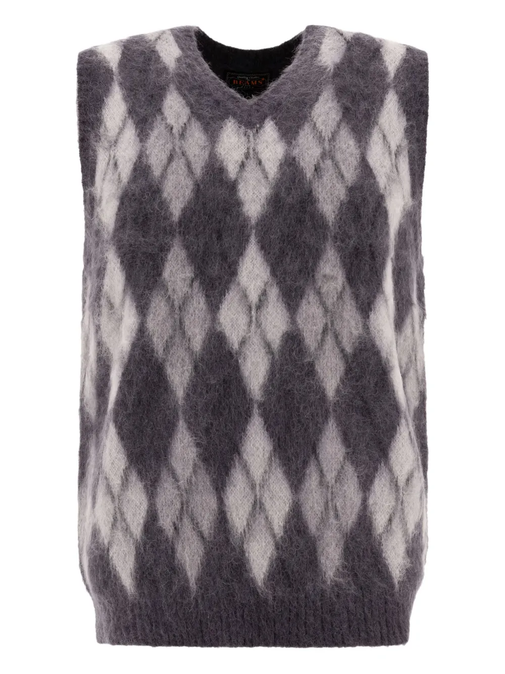 argyle-knit vest