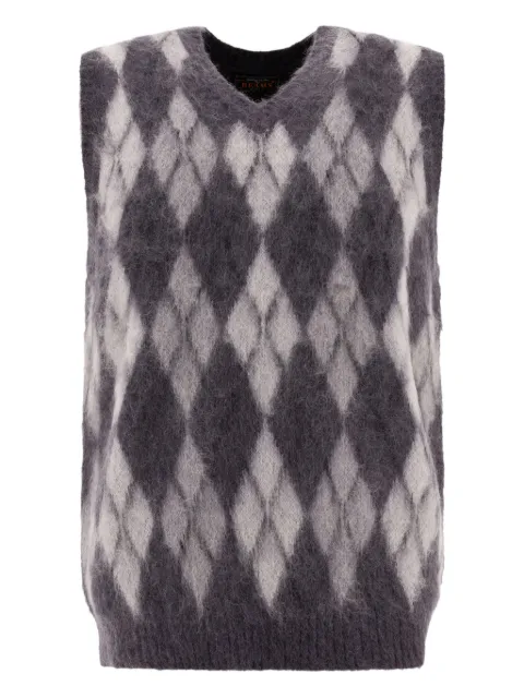 BEAMS PLUS argyle-knit vest