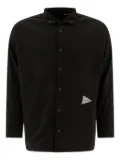 and Wander fleece-insert snap-button shirt - Black