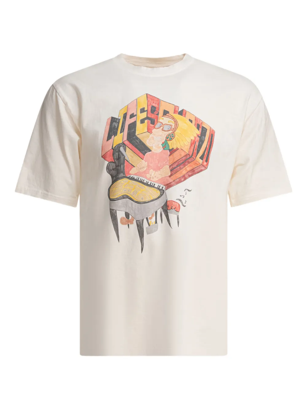 piano-player graphic T-shirt