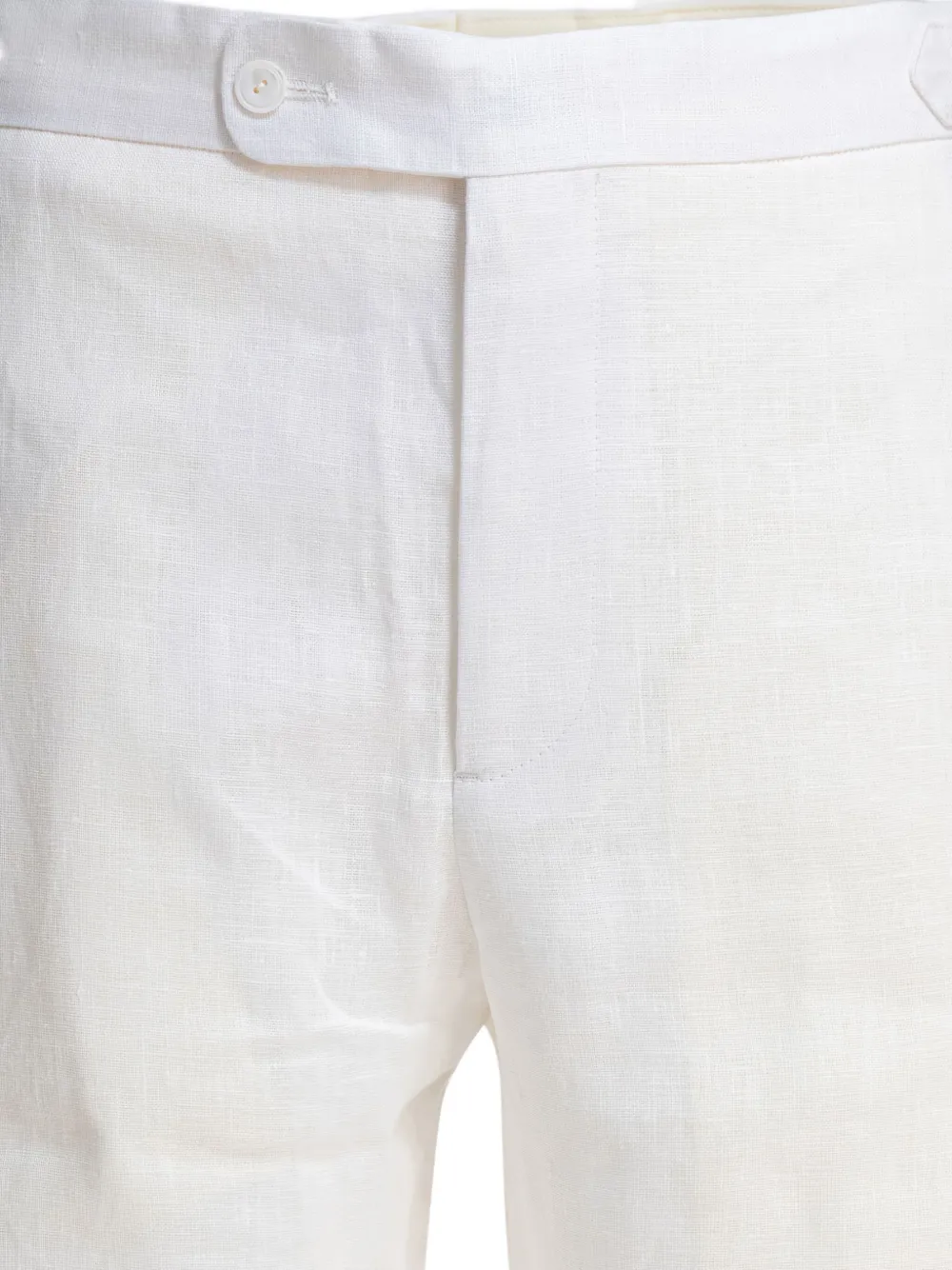 Bode Crochet-insert Linen Trousers In Gray