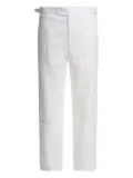 BODE crochet-insert linen trousers - White