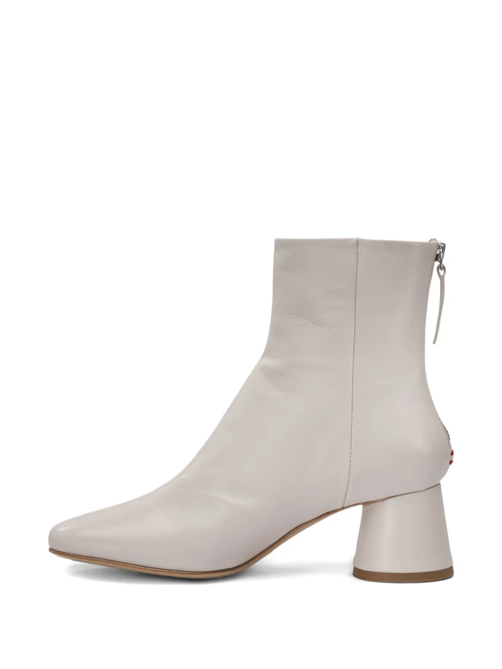 Halmanera Leather Block-heel Zip Boots In Gray