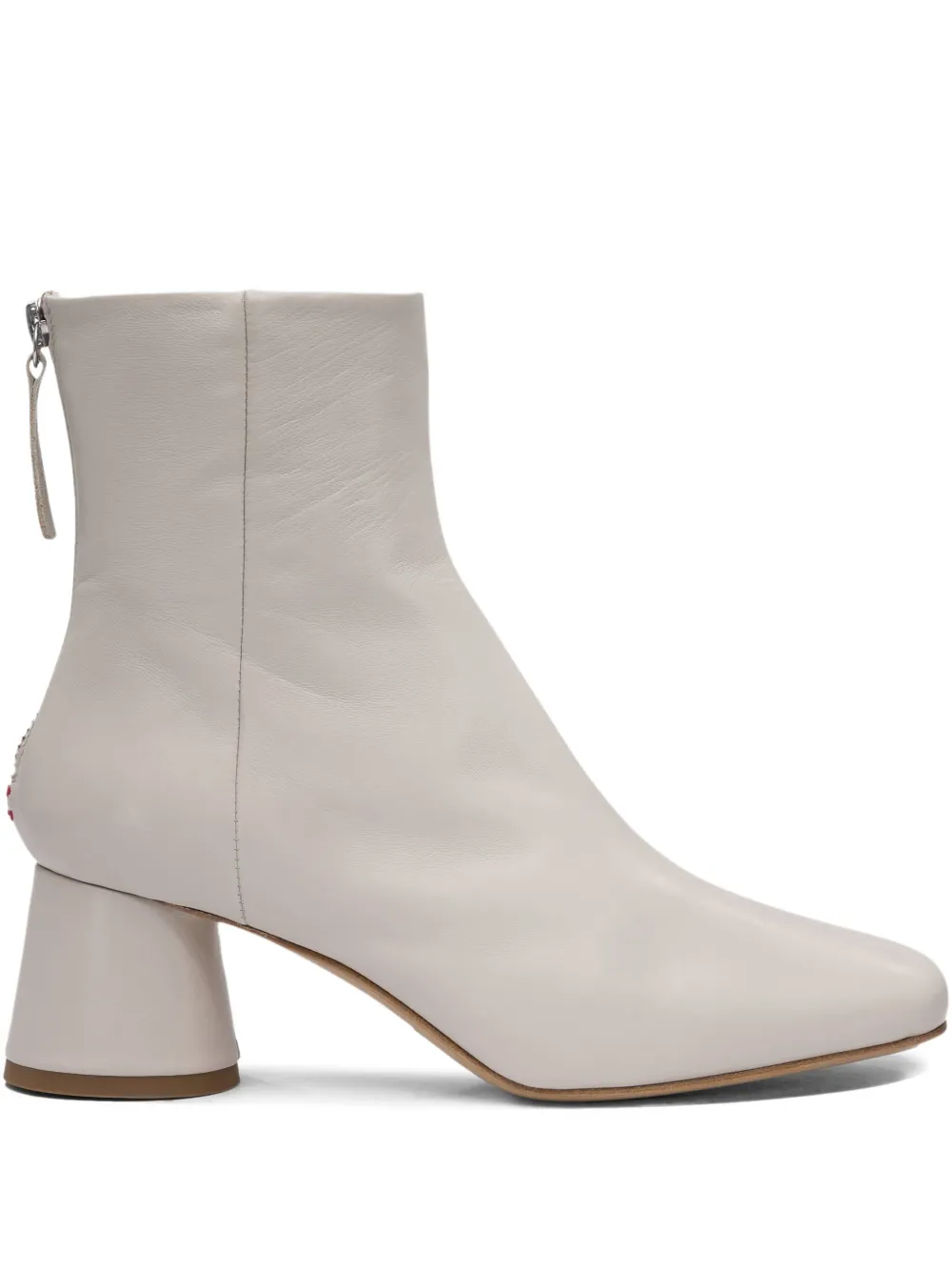 Halmanera leather block-heel zip boots Grey