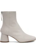 Halmanera leather block-heel zip boots - Grey