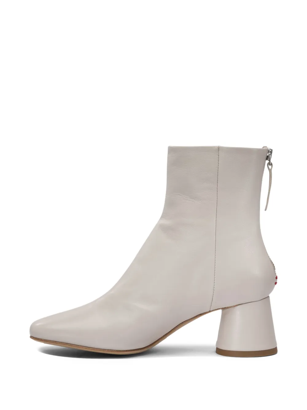 Halmanera leather block-heel zip boots Grey