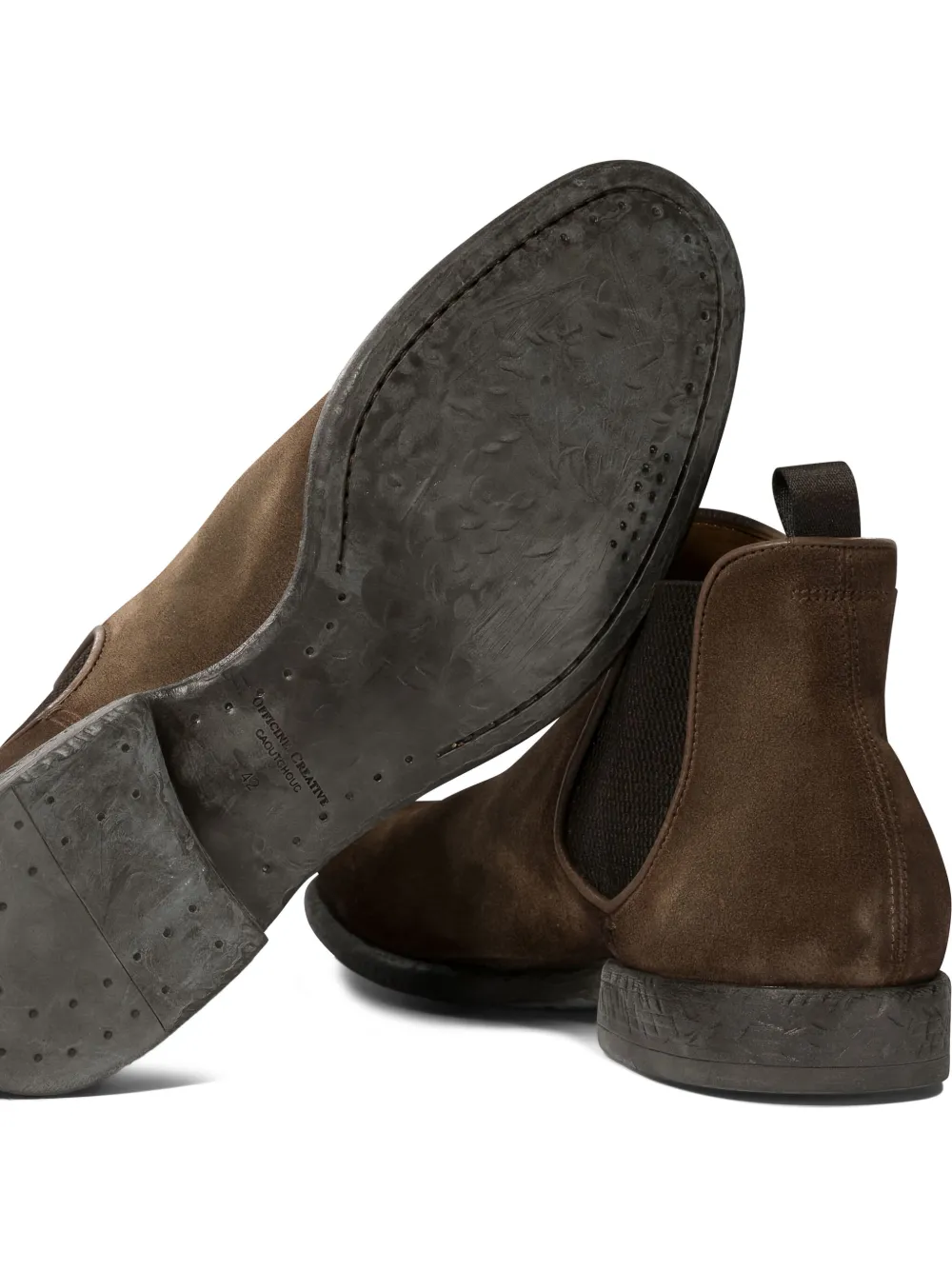 Officine Creative elastic-sided suede boots Brown