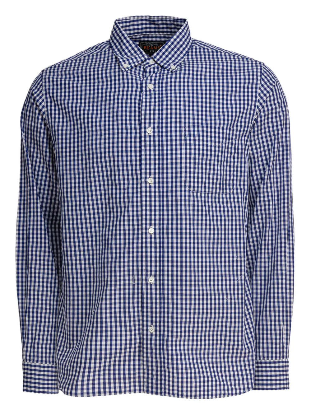 gingham-check cotton shirt