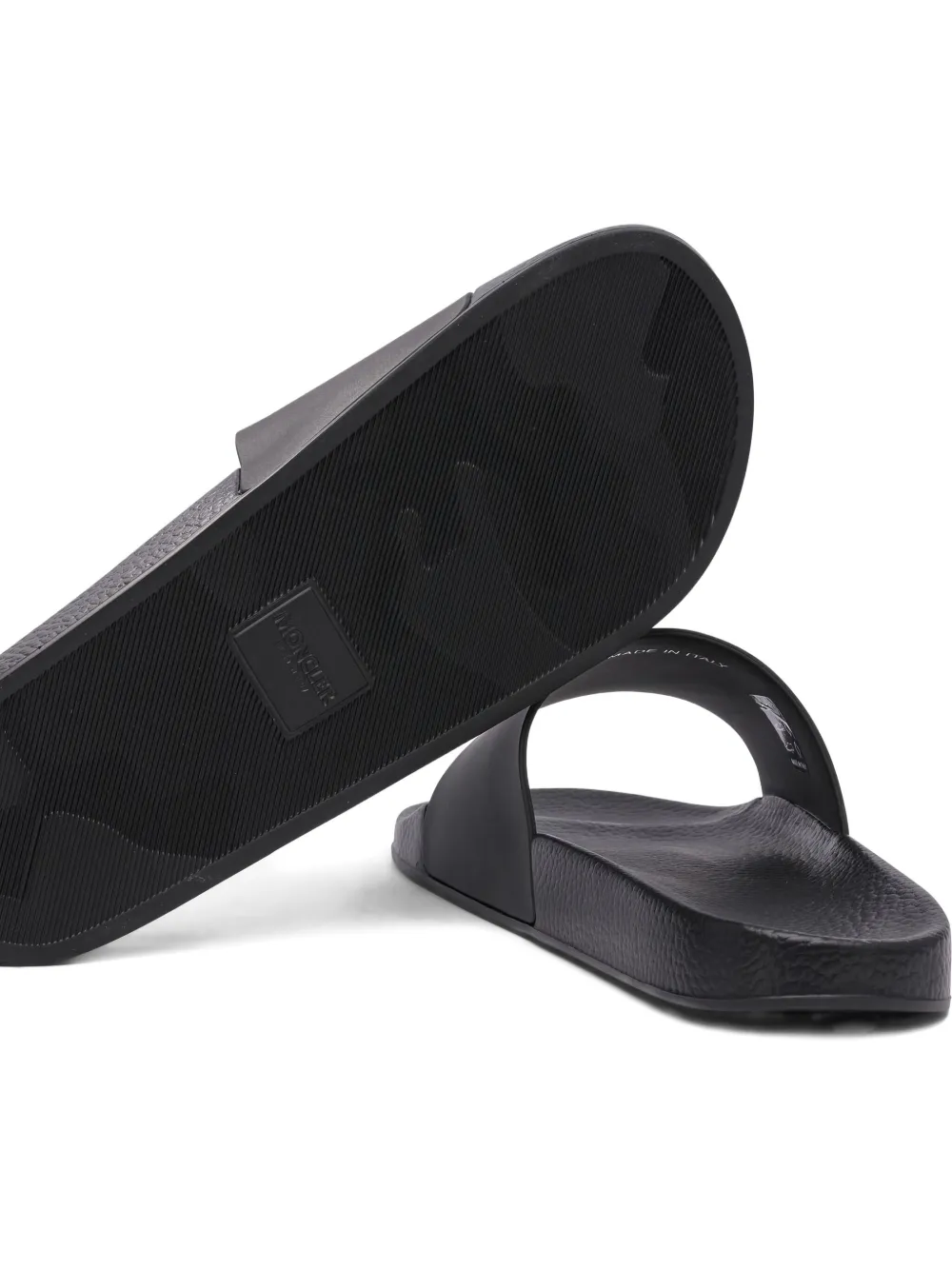 Moncler logo-embossed slides Black