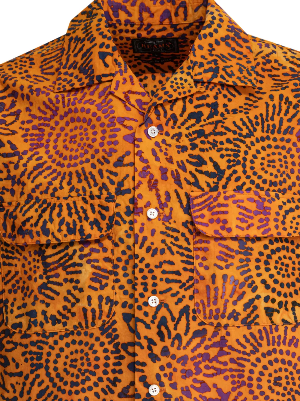 BEAMS PLUS Overhemd met bloemenprint Oranje