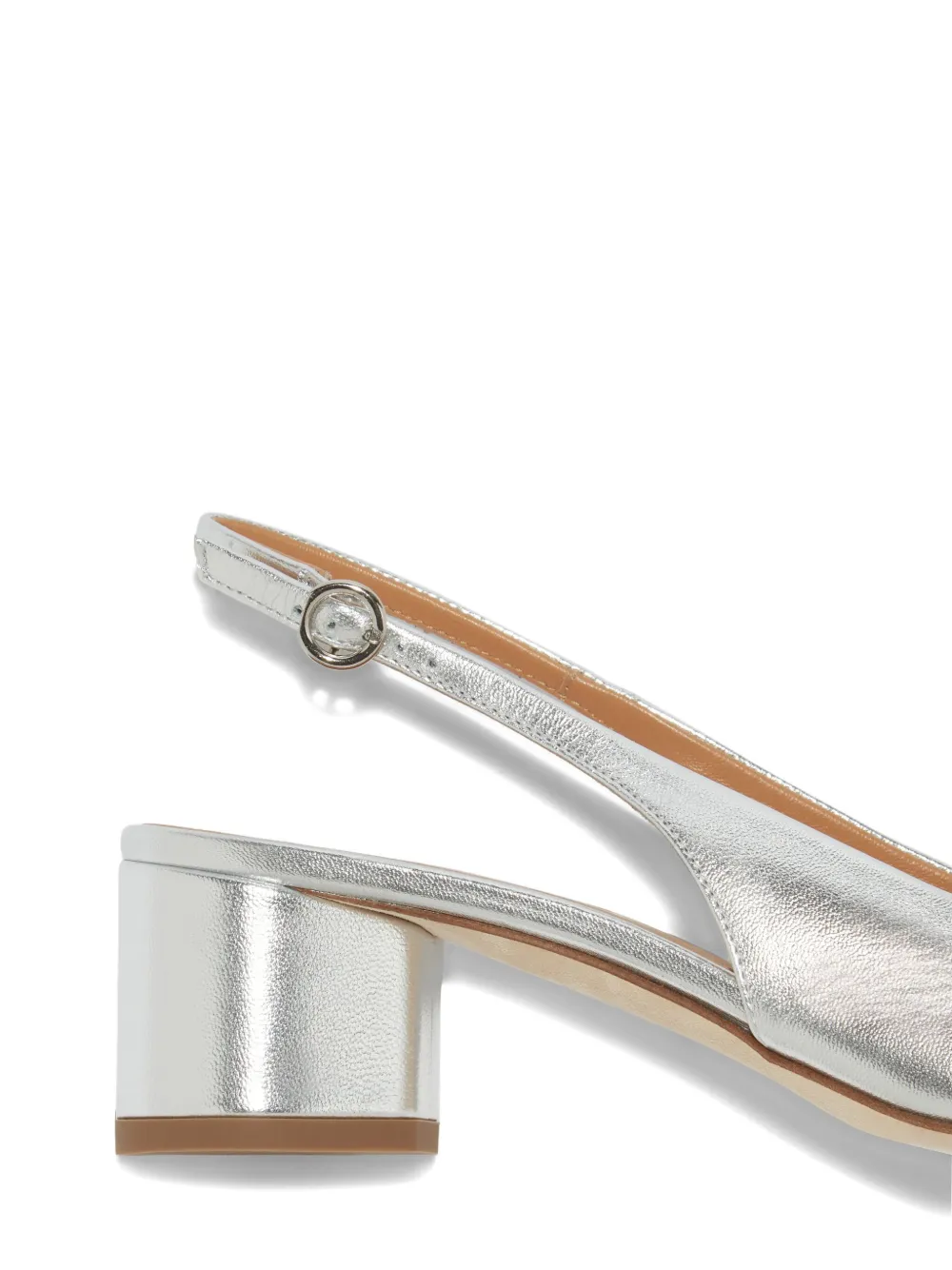Aeyde 55mm Romy slingback block-heel pumps Zilver