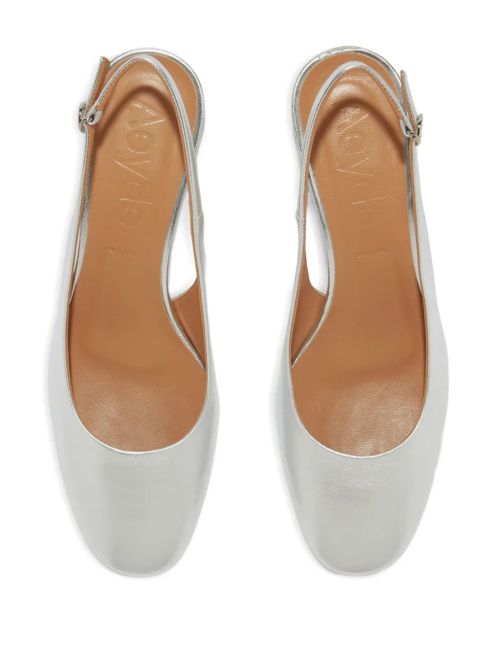 Aeyde 55mm Romy slingback block-heel pumps Zilver