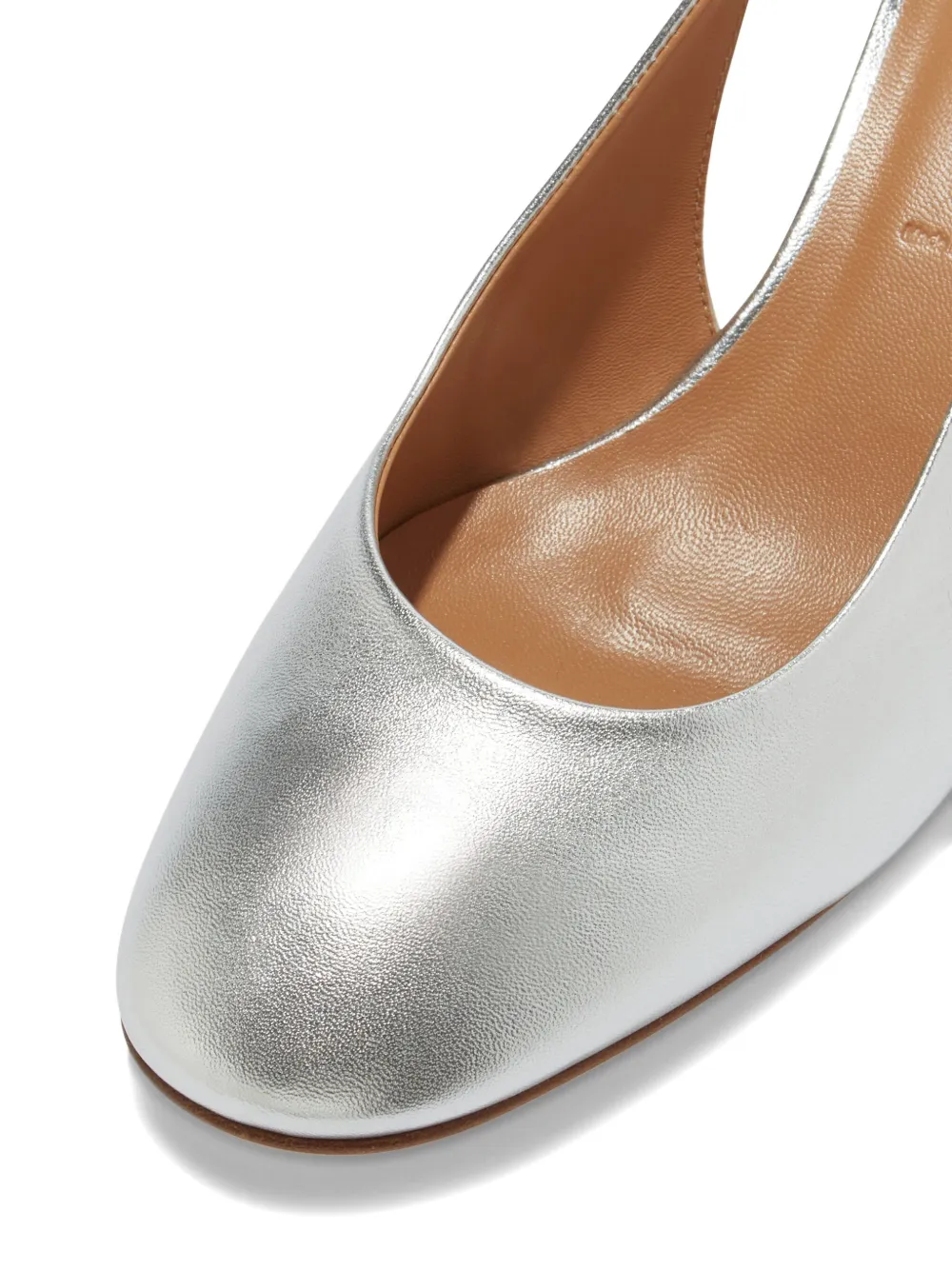 Aeyde 55mm Romy slingback block-heel pumps Zilver