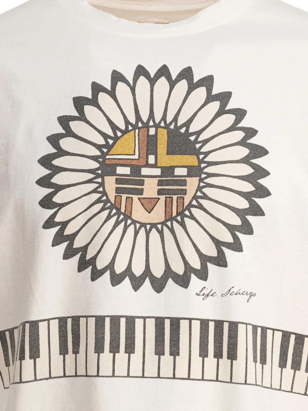 KAPITAL T-shirt met bloemenprint Beige