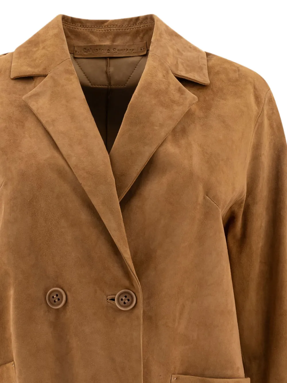 Salvatore Santoro double-breasted suede jacket Bruin