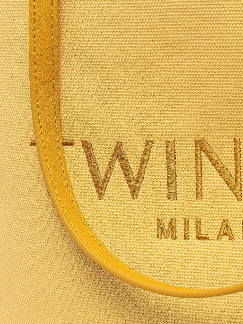 TWINSET Shopper met geborduurd logo Geel